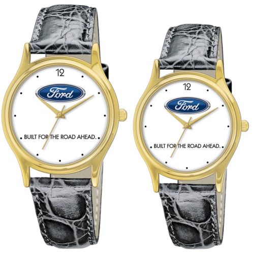 AD011736 18K Gold Leather Band Watch